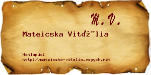 Mateicska Vitália névjegykártya